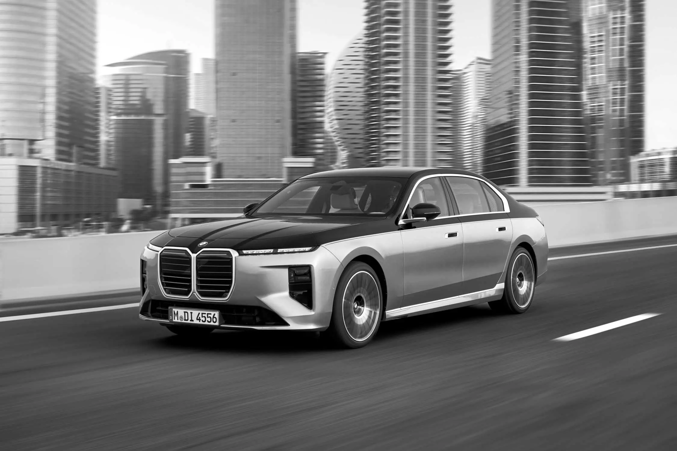 Rear leather seating and ambient cabin lighting in the 2026 BMW 740i xDrive
